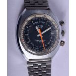 A RARE VINTAGE ORIS CHRONO 17 JEWEL STAR WRISTWATCH. 3.5 cm wide.