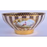 Early 20th c. Aynsley fine bowl with three interior landscape panels and three exterior panels pain