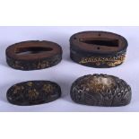TWO PAIRS OF 19TH CENTURY JAPANESE BRONZE SWORD FITTINGS. (4)