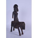 A MALIAN BAMBARA DOGON TRIBE WOODEN STATUE, formed as a horse rider. 40.5 cm high.