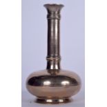 AN 18TH CENTURY HIGHLY POLISHED INDIAN BRONZE VASE, formed with a flared rim and ribbed body. 24 cm