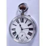 AN ANTIQUE EIGHT DAY GOLIATH POCKET WATCH. 6.5 cm wide.