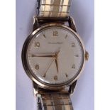 A VINTAGE 9CT GOLD INTERNATIONAL WATCH COMPANY WRISTWATCH. 65 grams overall. 3.25 cm wide.