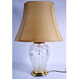 A LARGE KILKENNY LEAD CRYSTAL GLASS LAMP. Glass 35 cm high.