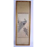 AN EARLY 20TH CENTURY JAPANESE MEIJI PERIOD PAINTED WATERCOLOUR painted with an exotic bird. Image