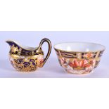 Royal Crown Derby miniature cream boat painted with pattern 2451 and a miniature basin similar date