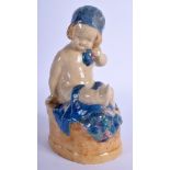 A CHARMING ENGLISH ART DECO LONDON POTTERY FIGURE OF A YOUNG GIRL in the manner of Charles Vyse. 15