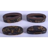 TWO PAIRS OF 19TH CENTURY JAPANESE BRONZE SWORD FITTINGS. (4)