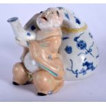 A 19TH CENTURY JAPANESE MEIJI PERIOD PORCELAIN SAKE BOTTLE painted with precious objects. 17 cm x 1