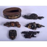 FIVE 19TH CENTURY JAPANESE MEIJI PERIOD BRONZE SWORD FITTINGS. (5)