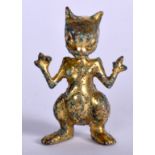 A GILT BRONZE FIGURE OF A DEVIL TYPE CREATURE PENDANT, formed standing. 4.25 cm high.