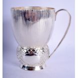 AN UNUSUAL VICTORIAN SILVER THISTLE MUG. 7.9 oz. Birmingham 1888. 7.9 oz. 11.5 cm high.