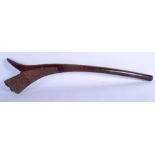 A LARGE 19TH CENTURY FIJIAN TRIBAL GUNSTOCK CLUB Kiakavo. 98 cm long.