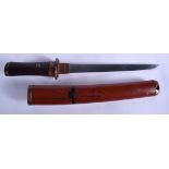A 19TH CENTURY JAPANESE MEIJI PERIOD TANTO DAGGER decorated with scrolling red floral sprays, the s