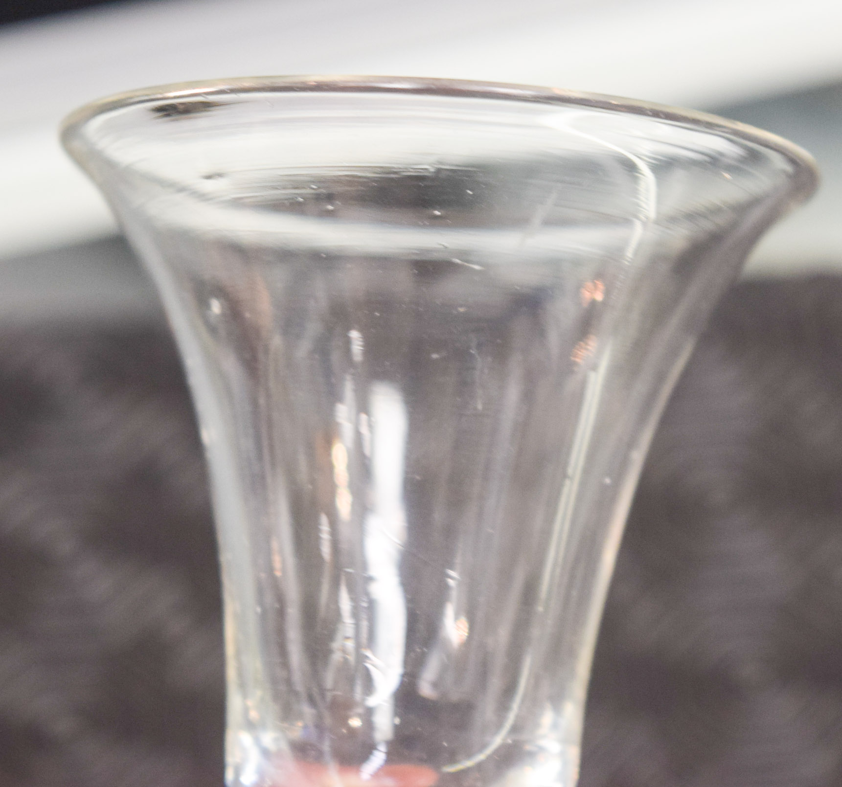 TWO EDWARDIAN GEORGE III STYLE GLASSES. 18 cm & 17 cm high. (2) - Image 3 of 7