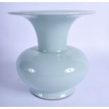 A CHINESE BLUE CELESTE PORCELAIN BULBOUS VASE 20th Century, bearing Qianlong marks to base. 17 cm x