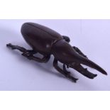 A JAPANESE BRONZE OKIMONO IN THE FORM OF A HERCULES BEETLE, signed. 8.25 cm long.