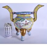 A CHINESE QING DYNASTY FAMILLE ROSE CANTON ENAMEL CENSER Qianlong mark and probably of the period,