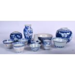 A CHINESE BLUE AND WHITE PORCELAIN BOWL BEARING KANGXI MARKS, together with a ginger jar etc. (qty)