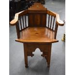 AN EARLY 20TH CENTURY SYRIAN “DAMASCUS ”MARQUETRY CHAIR, possibly Syrian, decorated with geometric