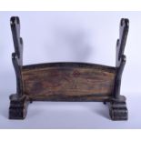 A FINE QUALITY 18TH/19TH CENTURY JAPANESE EDO PERIOD LACQUERED SAMURAI SWORD RACK painted with land