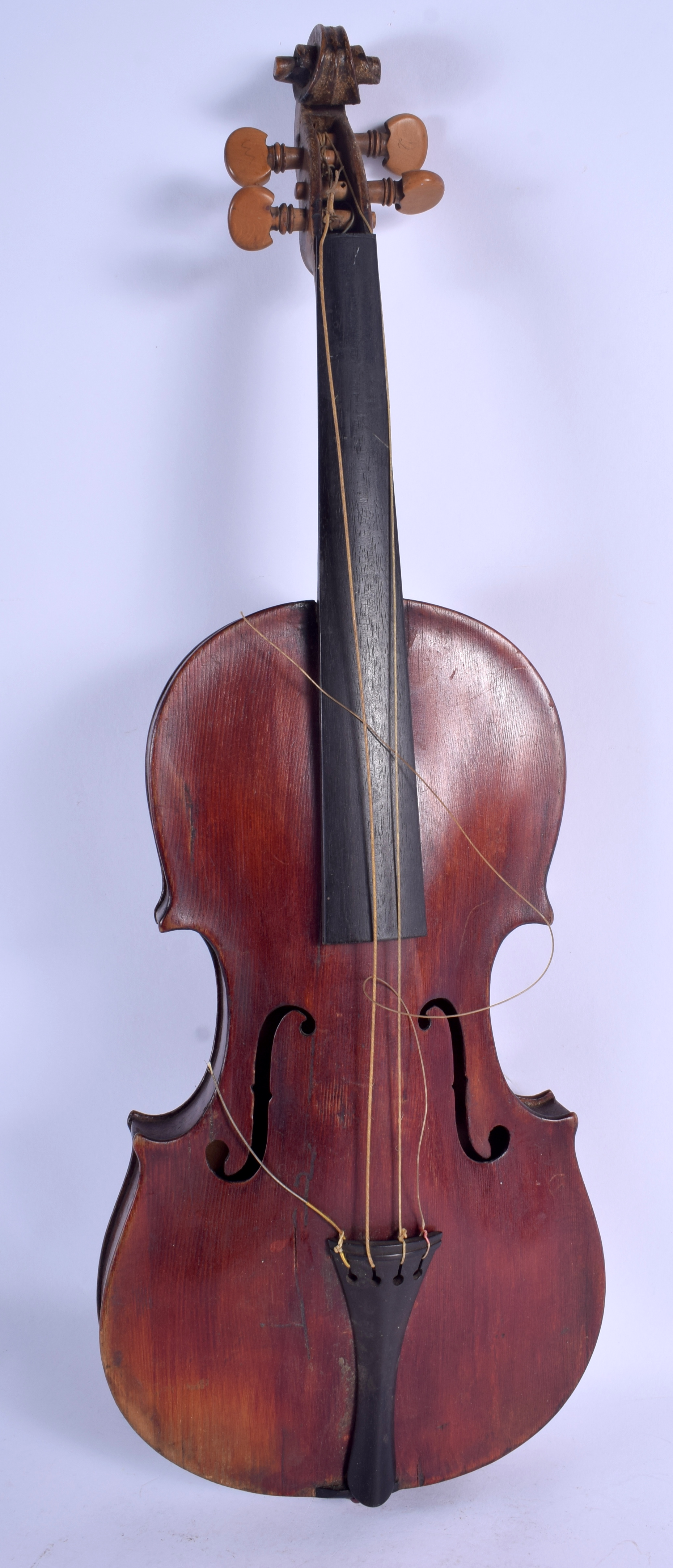 A VINTAGE TWO PIECE BACK VIOLIN together with another within a case. 64 cm long. (3) - Image 2 of 23