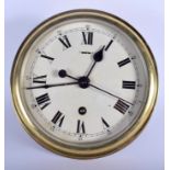 A RAILWAY TYPE CREAM DIAL BRASS CLOCK. 16 cm wide.