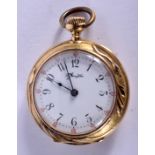 AN 18CT GOLD TIFFANY & CO LADIES FOB WATCH. 28 grams overall. 2.75 cm wide.