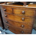 A VICTORIAN MAHOGANY CHEST OF DRAWERS. 105 cm x 106 cm.