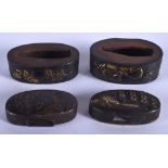 TWO PAIRS OF 19TH CENTURY JAPANESE BRONZE SWORD FITTINGS. (4)