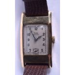 A 1950S 9CT GOLD RONE WRISTWATCH. 2 cm x 3.25 cm.