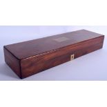 A VICTORIAN WALNUT BRASS INLAID BOX. 41 cm x 12 cm.