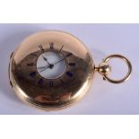 A STUNNING 19TH CENTURY 18CT GOLD AND ENAMEL CHARLES FRODSHAM HALF HUNTER POCKET WATCH of Exhibitio