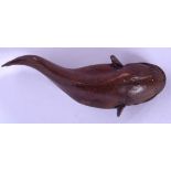 A JAPANESE BRONZE OKIMONO IN THE FORM OF A CATFISH, signed. 5.75 cm long.
