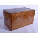A SUPERB 19TH CENTURY MIDDLE EASTERN SYRIAN CARVED WOOD TRAVELLING BOX of superior quality, inlaid