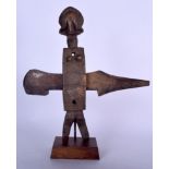 A MALIAN DOGON CARVED GRANARY DOOR LOCK, figural in form upon a base. 48 cm x 39 cm.