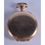 A GOLD PLATED POCKET WATCH. 4.75 cm wide.