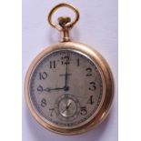 A 1930S WALTHAM YELLOW METAL WALTHAM POCKET WATCH. 5 cm wide.