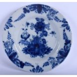 A DUTCH DELFT POTTERY DISH. 22.5 cm wide.