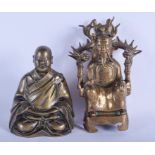 TWO ORIENTAL BRONZE FIGURES. 18 cm high. (2)