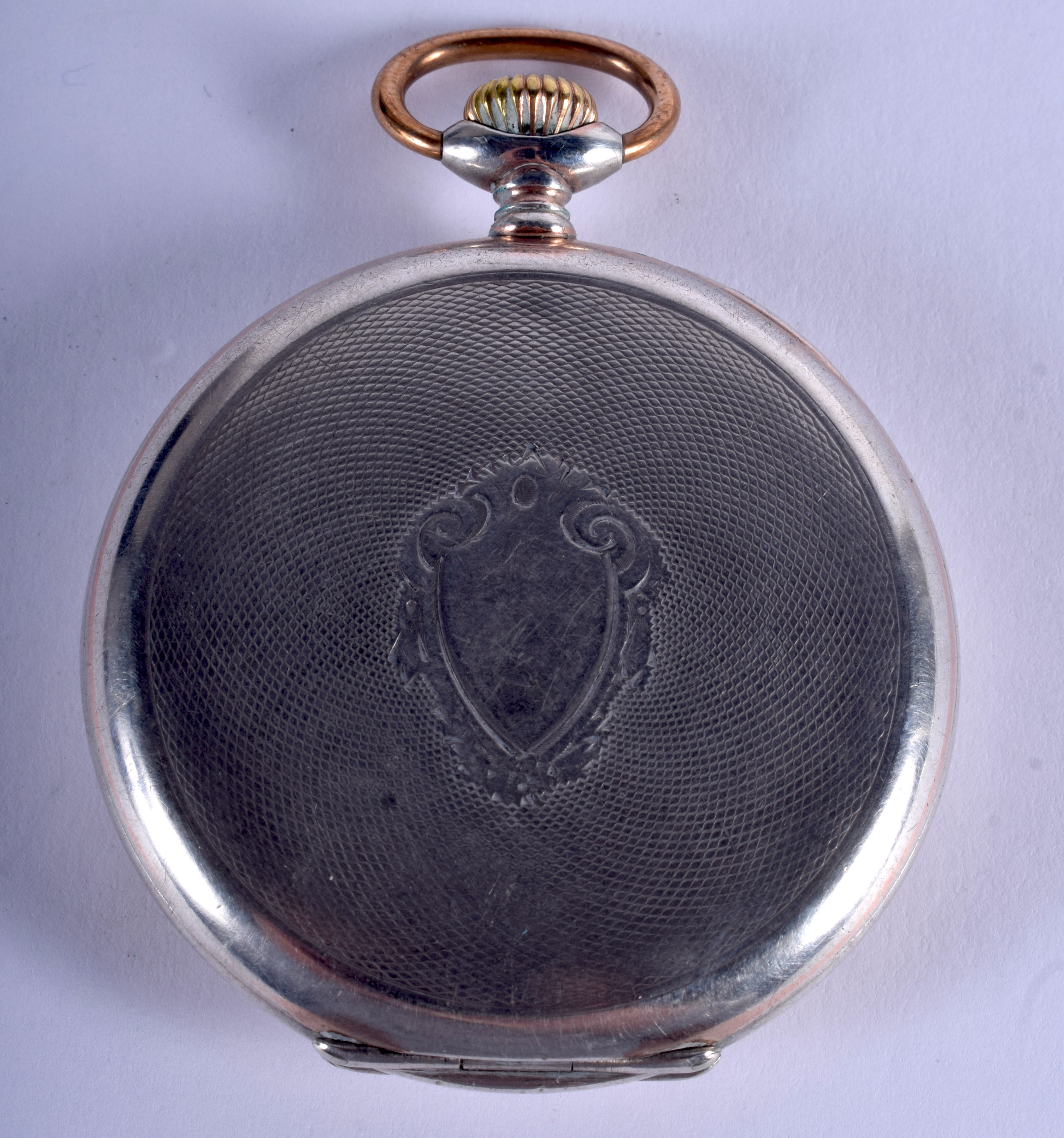 A SILVER VIKING POCKET WATCH. 4.25 cm wide. - Image 2 of 4