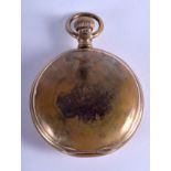 A GOLD PLATED POCKET WATCH. 5.25 cm wide.