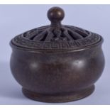 A CHINESE BRONZE CENSER. 6 cm wide.