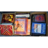 THREE BOXES OF PERSIAN, TURKISH & ISLAMIC RUG REFERENCE GUIDES. (qty)