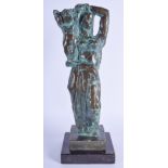 A LARGE 1990S CONTEMPORARY BRONZE FIGURE OF A MOTHER AND CHILD. Bronze 32 cm high.