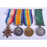 FOUR WWI MEDALS 4312 Cpl S Fowler 2nd V B Lanc Fus. (4)