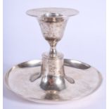 AN ANTIQUE SILVER CANDLESTICK. 3.2 oz. 9 cm wide.