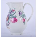 WORCESTER FINE SPARROWBEAK JUG PAINTED IN CAMPANIE DES INDES STYLE. 9cm high and 8.5cm wide