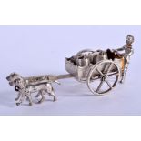 A MINIATURE SILVER CARRIAGE. 7 cm wide.