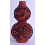 A CHINESE LACQUERED DOUBLE GOURD VASE. 16 cm high.